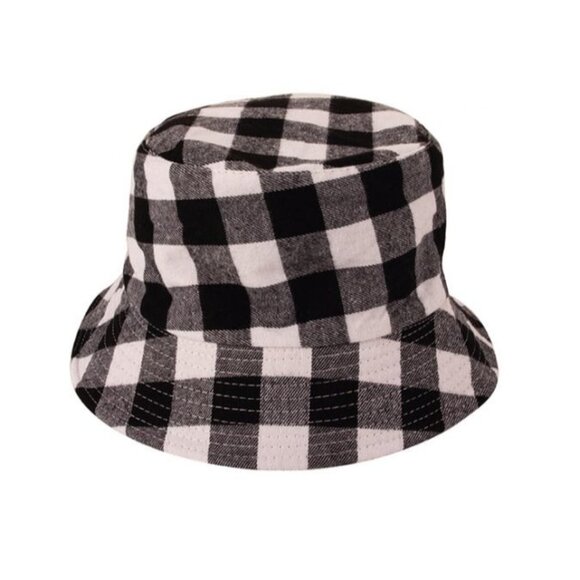 Unbranded Accessories - New White Black Plaid Bucket Hat Adult Summer Shade One Size Womens NWT Unisex